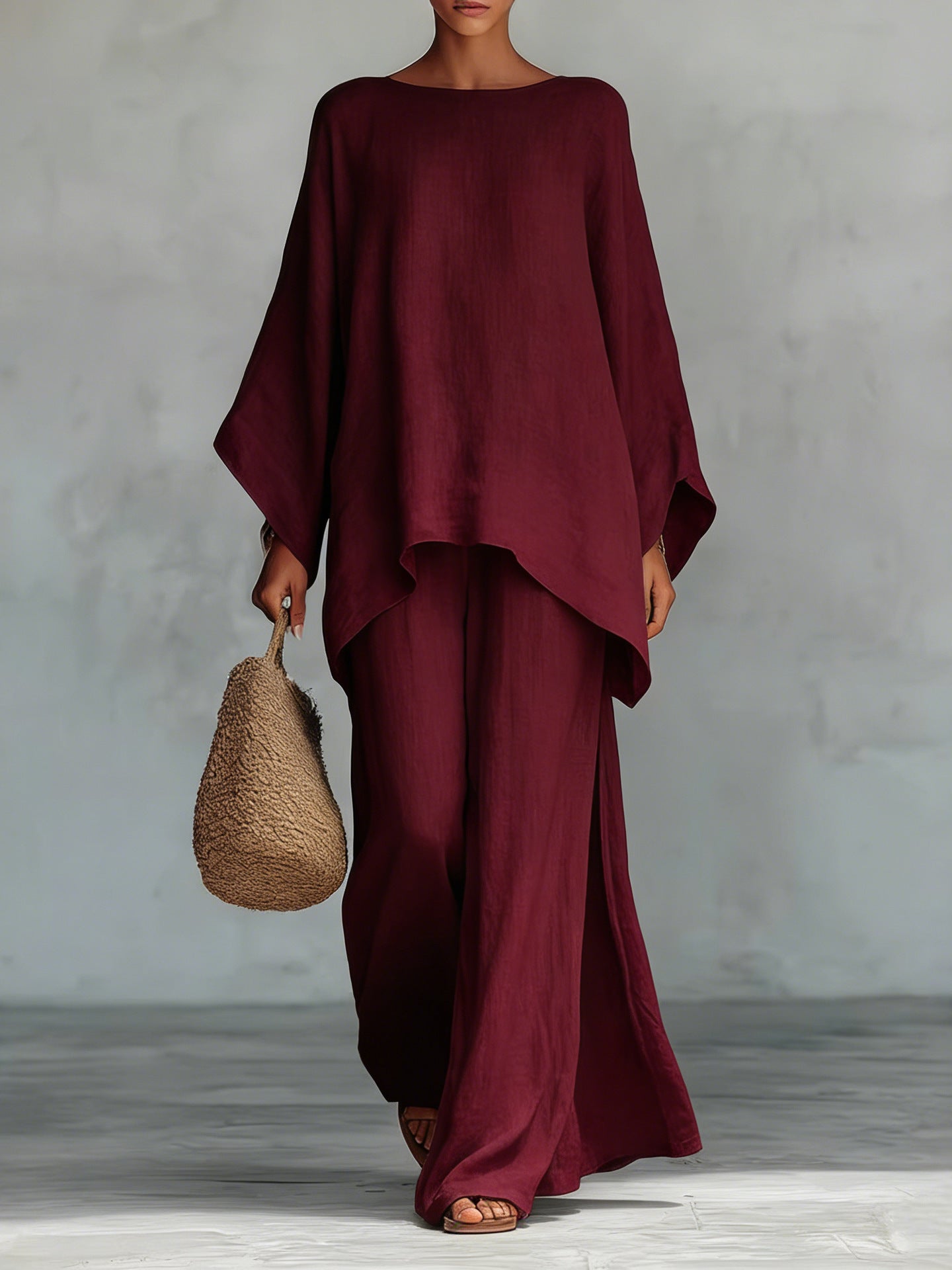 Lila Flowy Top and Pants Set