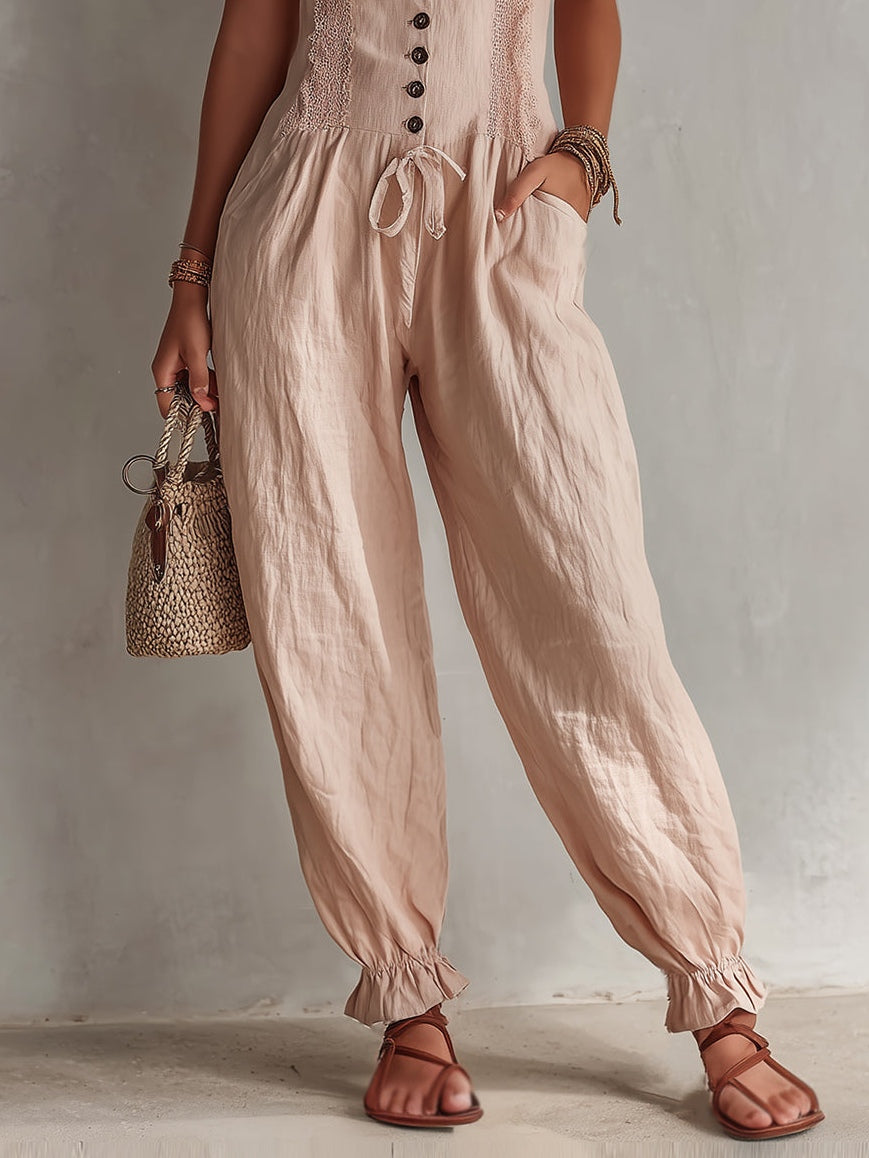Lila Lace-Trimmed Jumpsuit