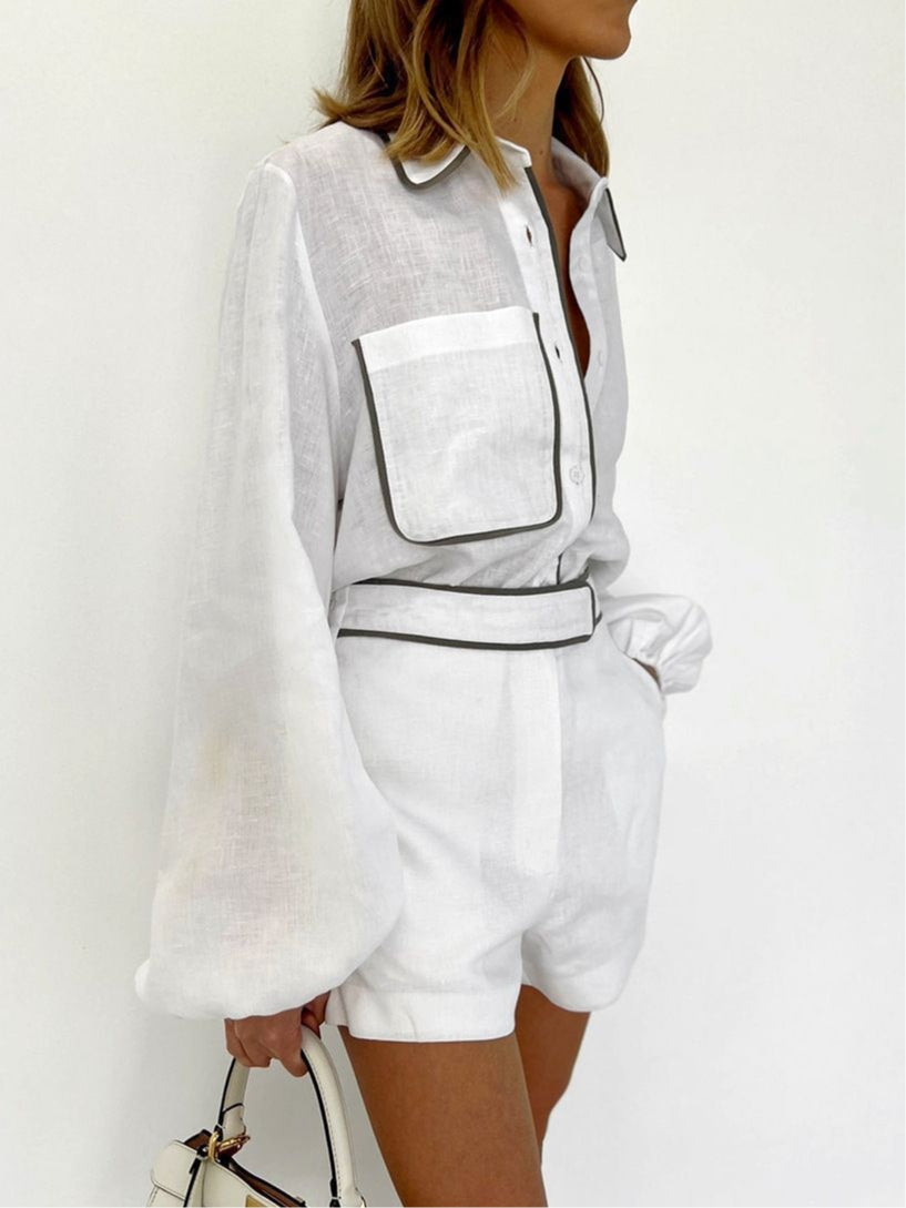 Dante Cotton and Linen Two-Piece Set