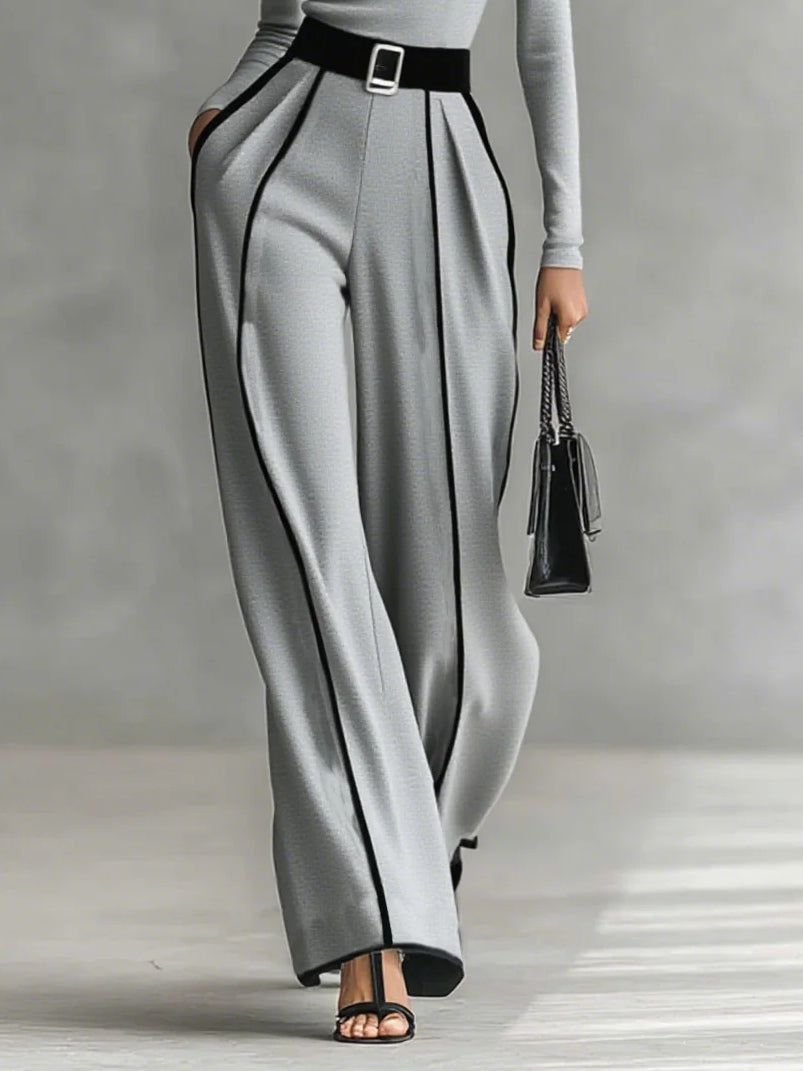 Sophia High-neck Top and Wide-leg Pants Set