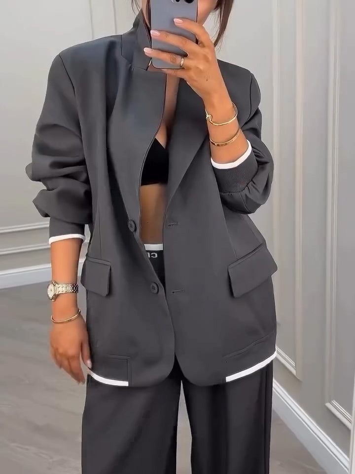 Gavin Gray Patchwork Blazer and Pants Set