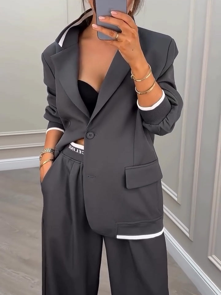 Gavin Gray Patchwork Blazer and Pants Set
