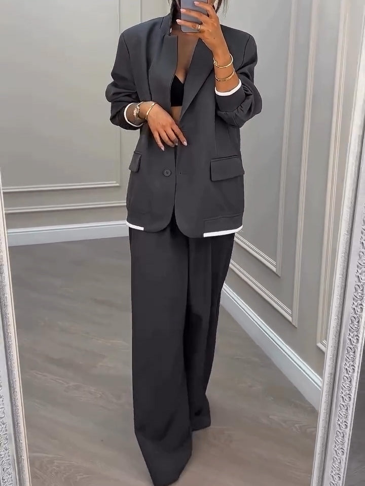 Gavin Gray Patchwork Blazer and Pants Set