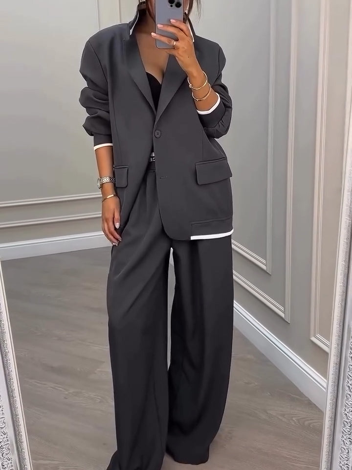 Gavin Gray Patchwork Blazer and Pants Set