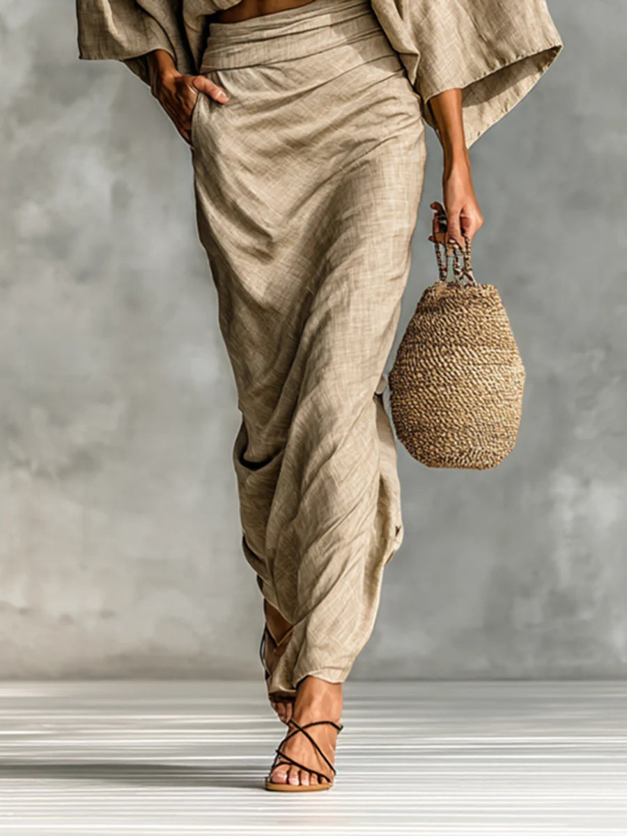 Lina Bat Sleeve Long Skirt Set