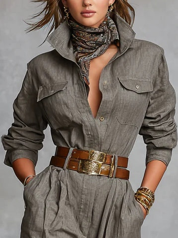Liam Cotton and Linen Jumpsuit