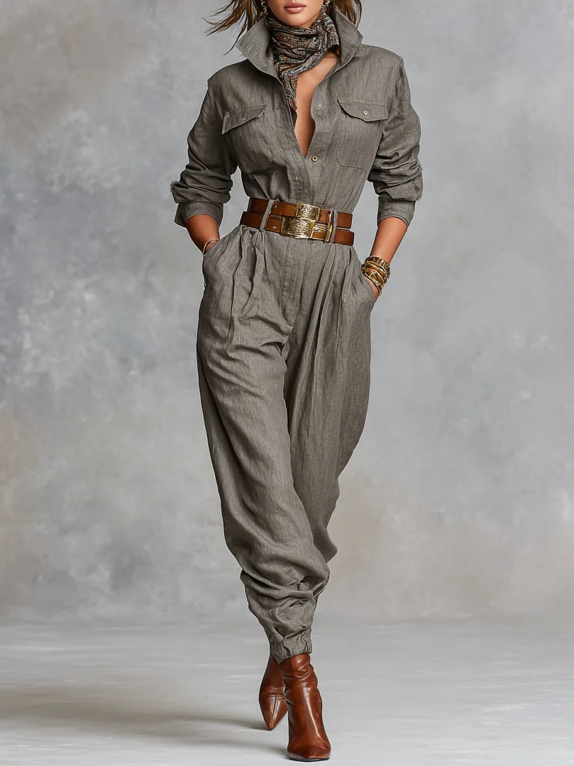 Liam Cotton and Linen Jumpsuit