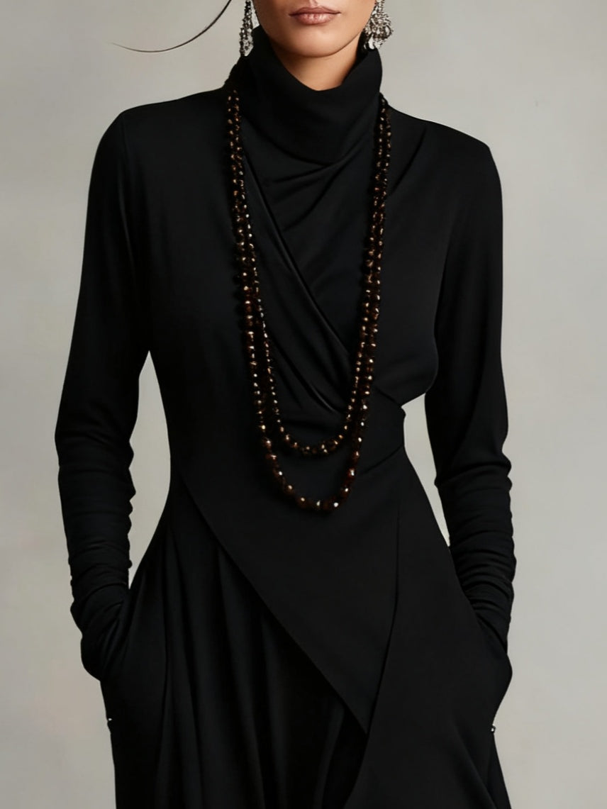Giorgia | Asymmetrical Maxi Pleated Dress