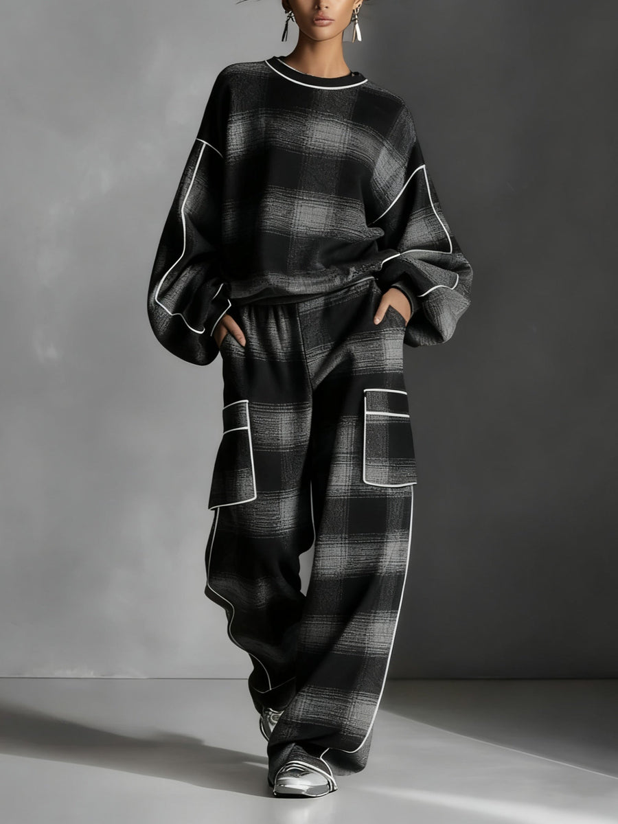 Grayden Plaid Sweatshirt and Pants Set
