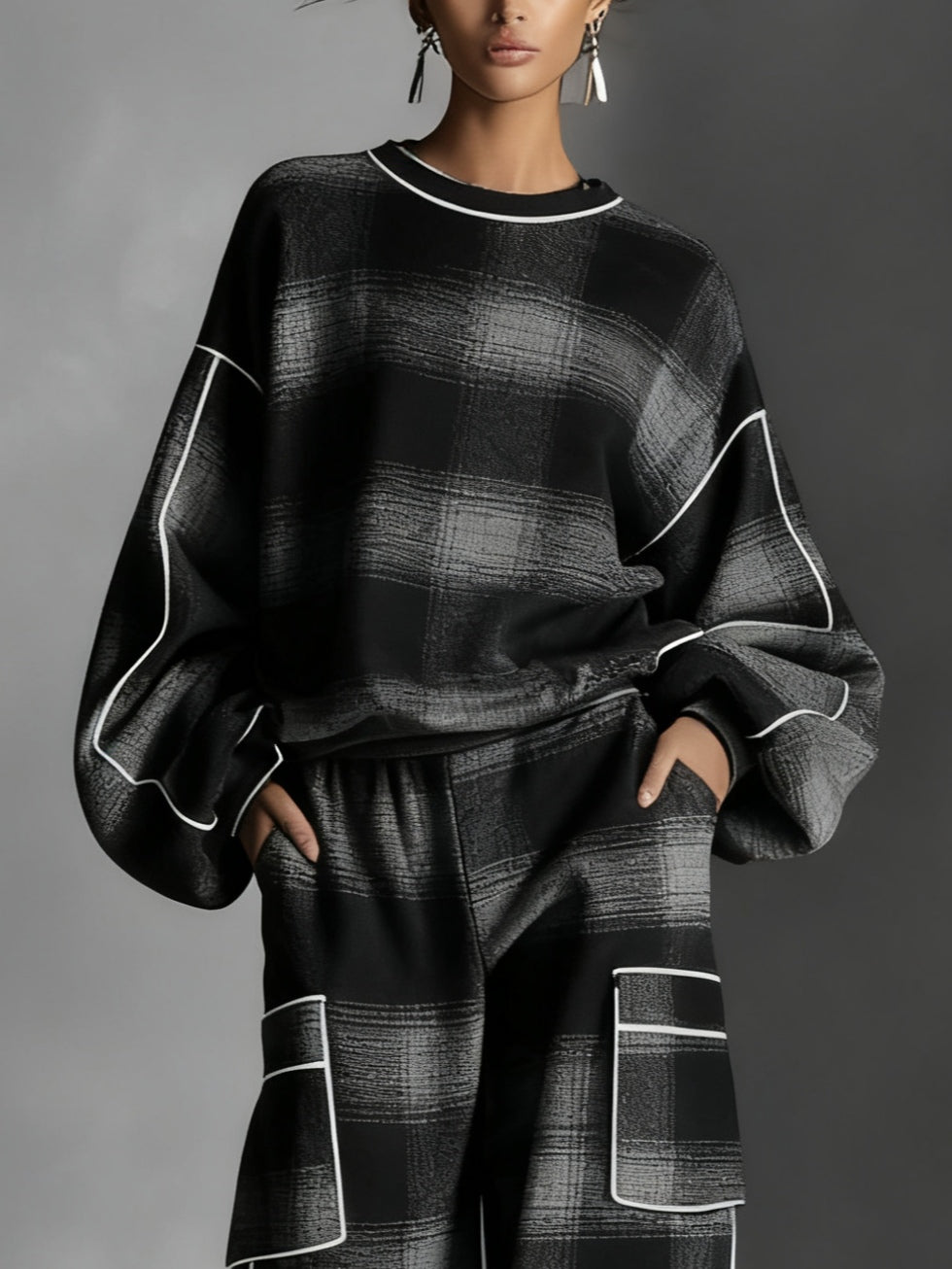 Grayden Plaid Sweatshirt and Pants Set