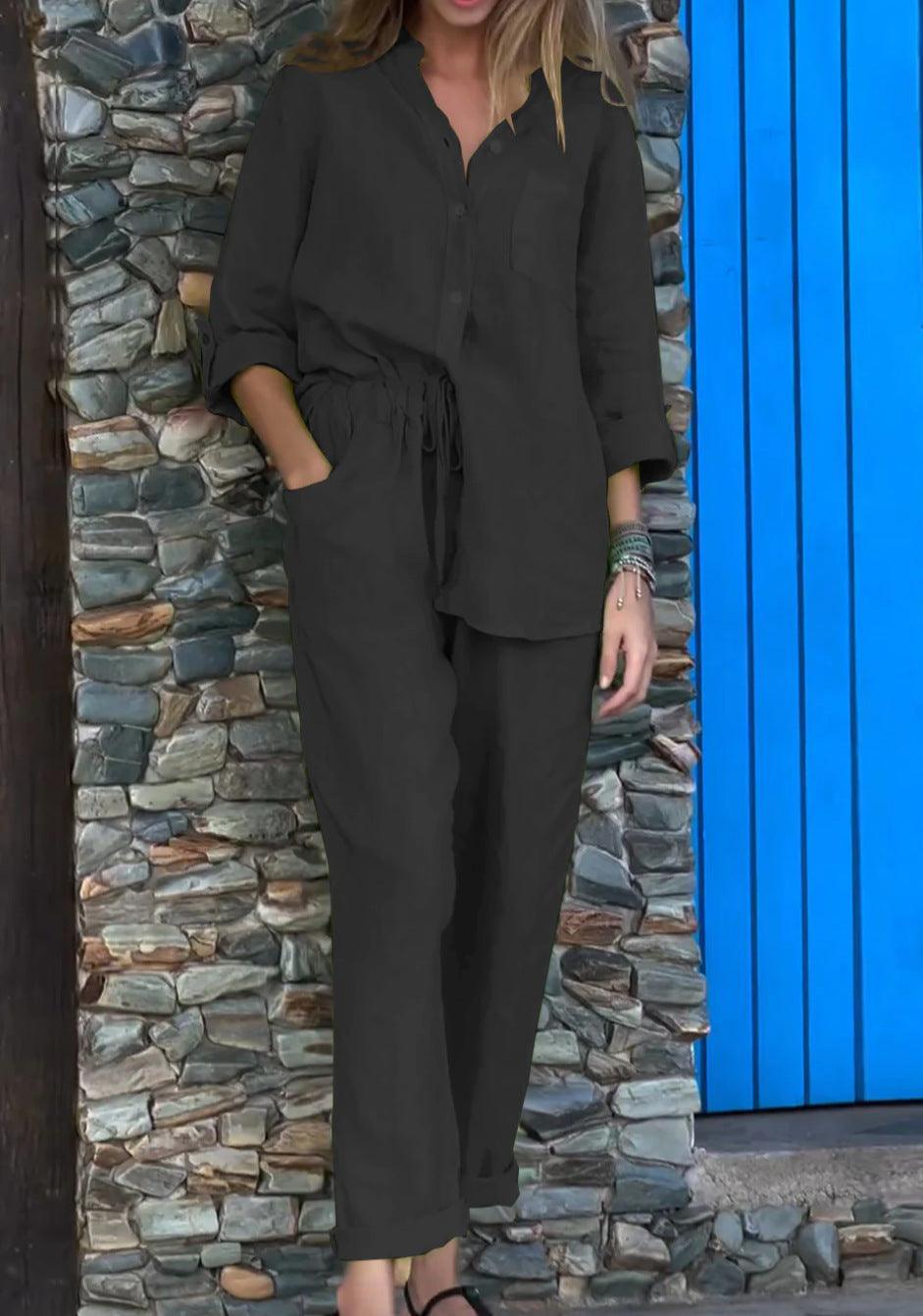 Liam V-Neck Shirt & Pants Set
