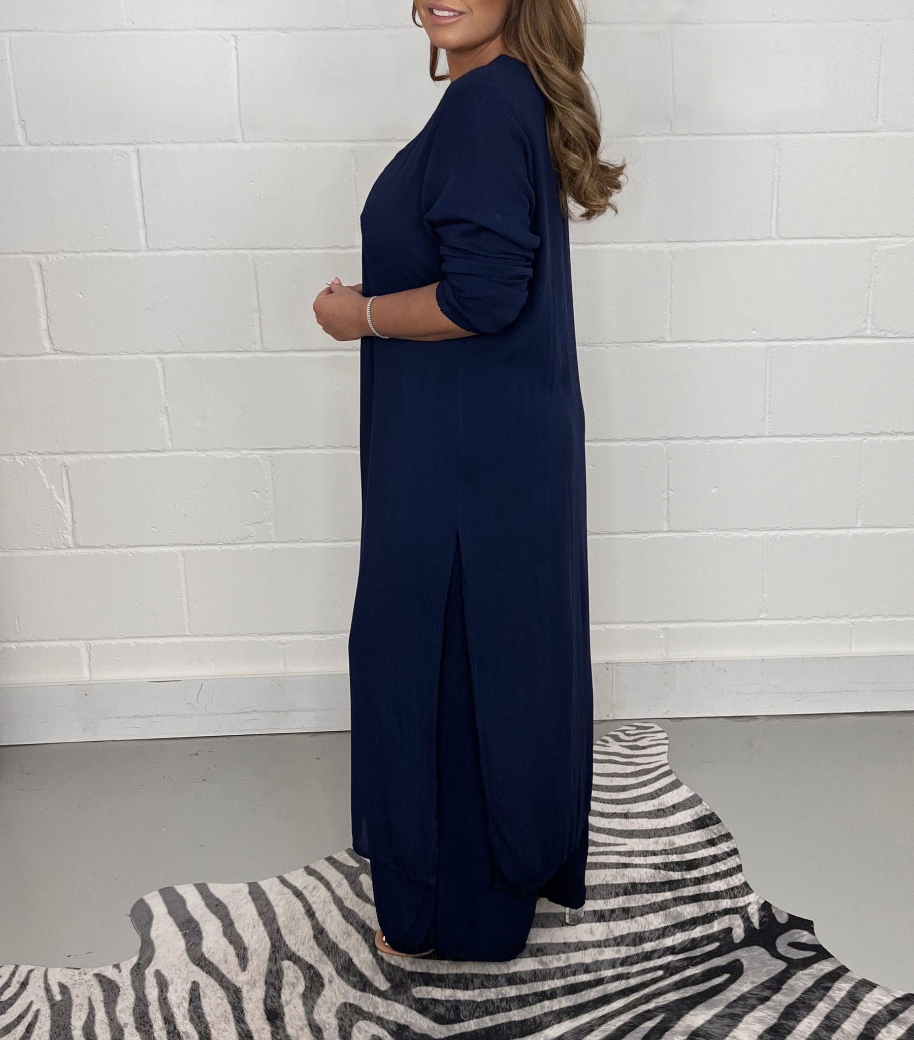 Sofia Casual Long Top and Matching Pants Set