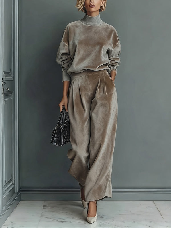 Elena Velvet Turtleneck Suit
