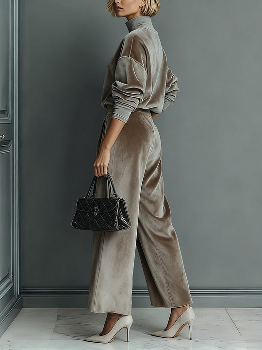 Elena Velvet Turtleneck Suit