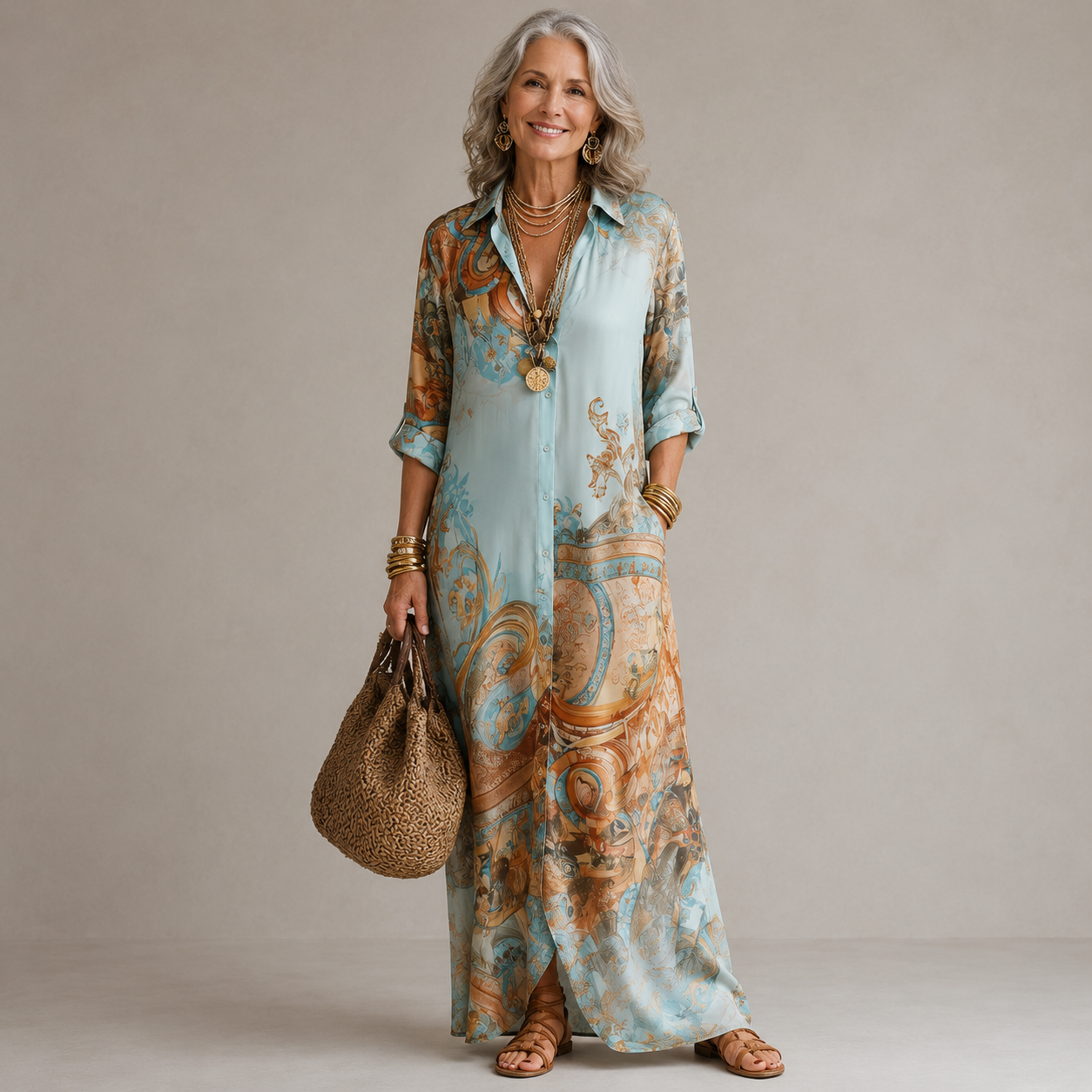 Eva | Flowing Silhouette Maxi Dress