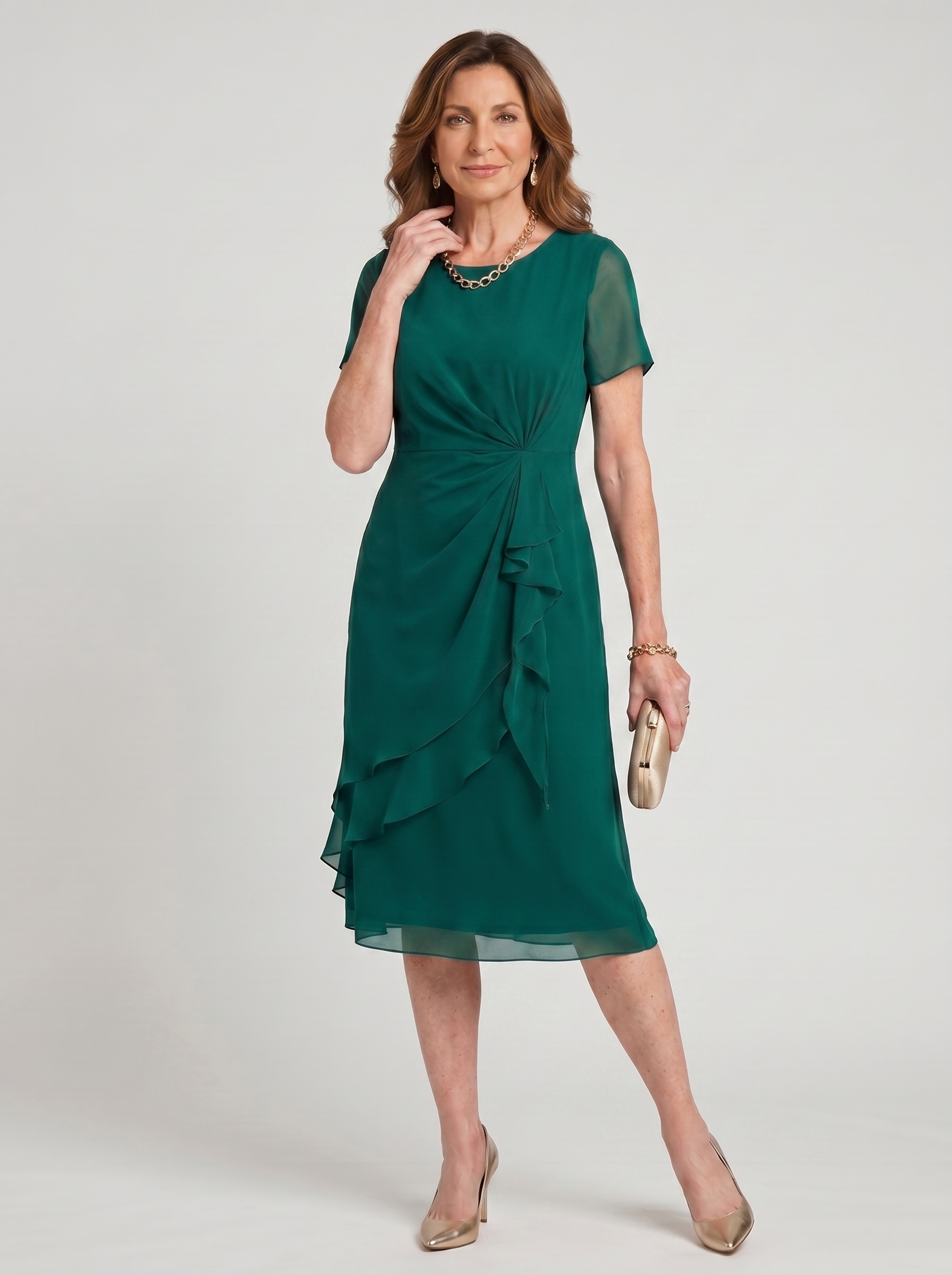 Sara | Chiffon Draped Dress