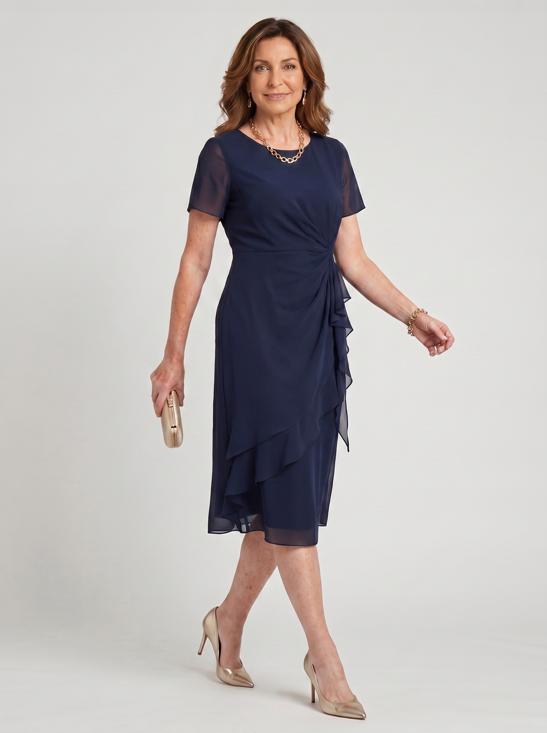 Sara | Chiffon Draped Dress