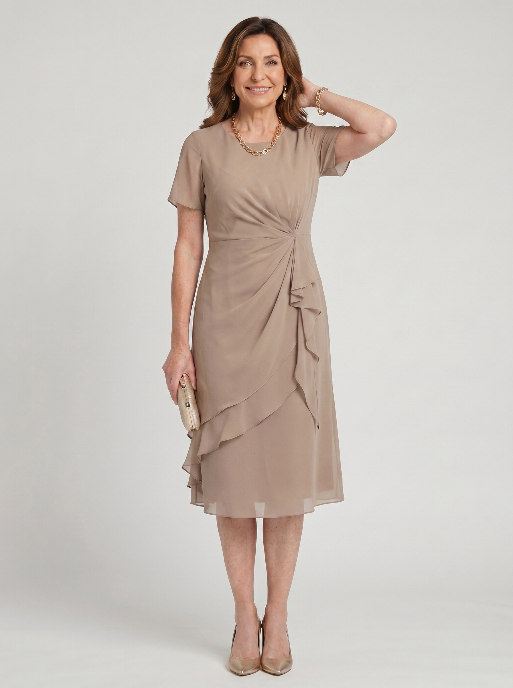 Sara | Chiffon Draped Dress