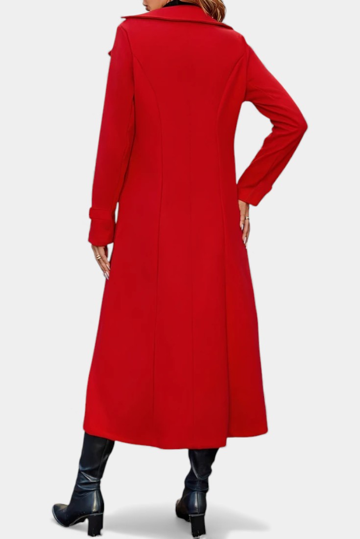 Naissa | Long Notched Lapel Double-Breasted Coat