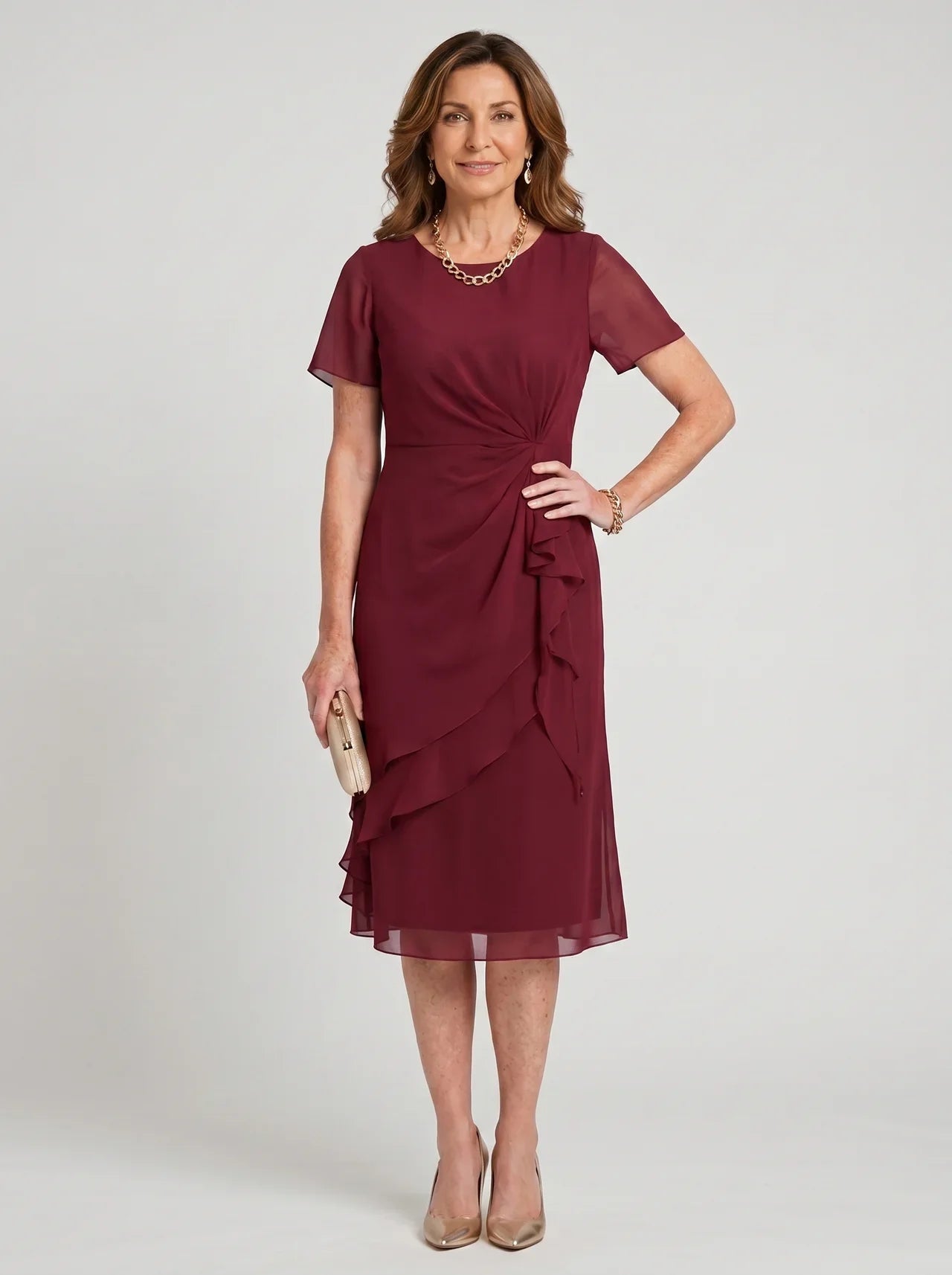 Sara | Chiffon Draped Dress