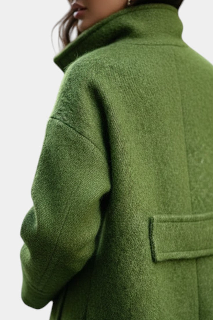 Camile | Long Oversized Double-Breasted Coat with Notched Collar