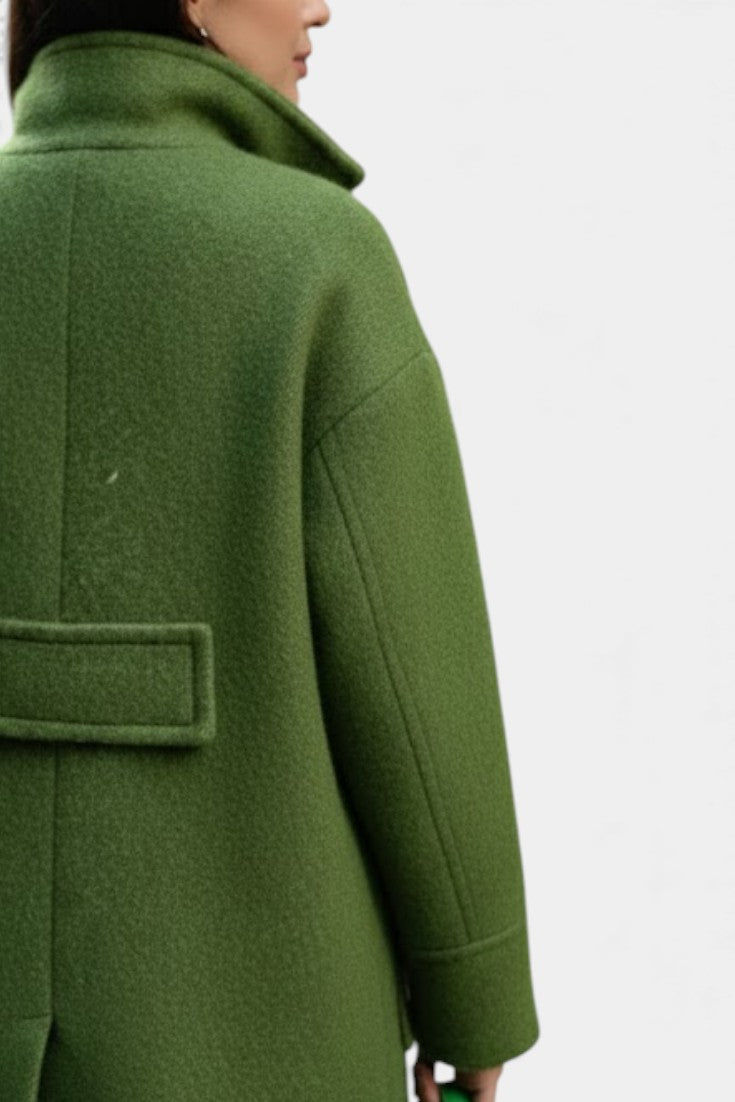 Camile | Long Oversized Double-Breasted Coat with Notched Collar
