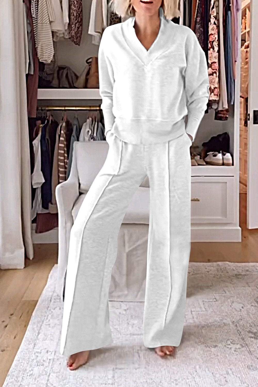 Samantha V-neck Top & Pants Set