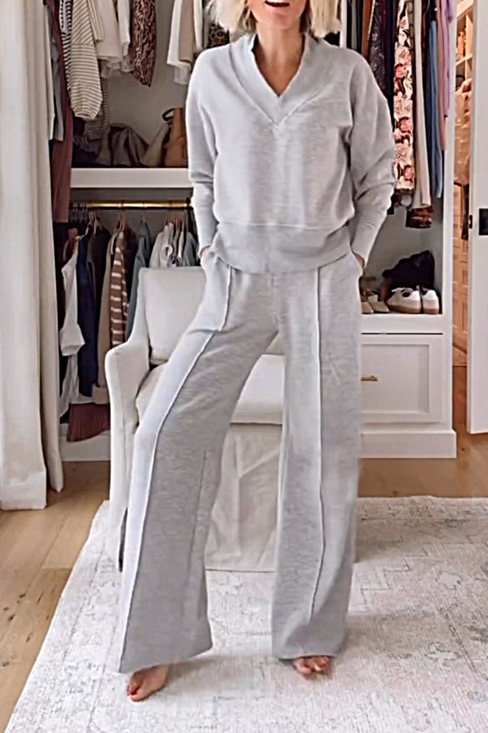 Samantha V-neck Top & Pants Set