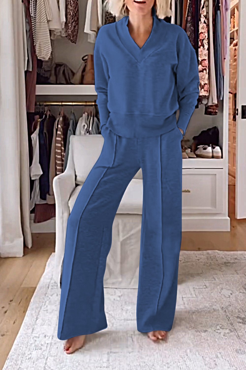 Samantha V-neck Top & Pants Set