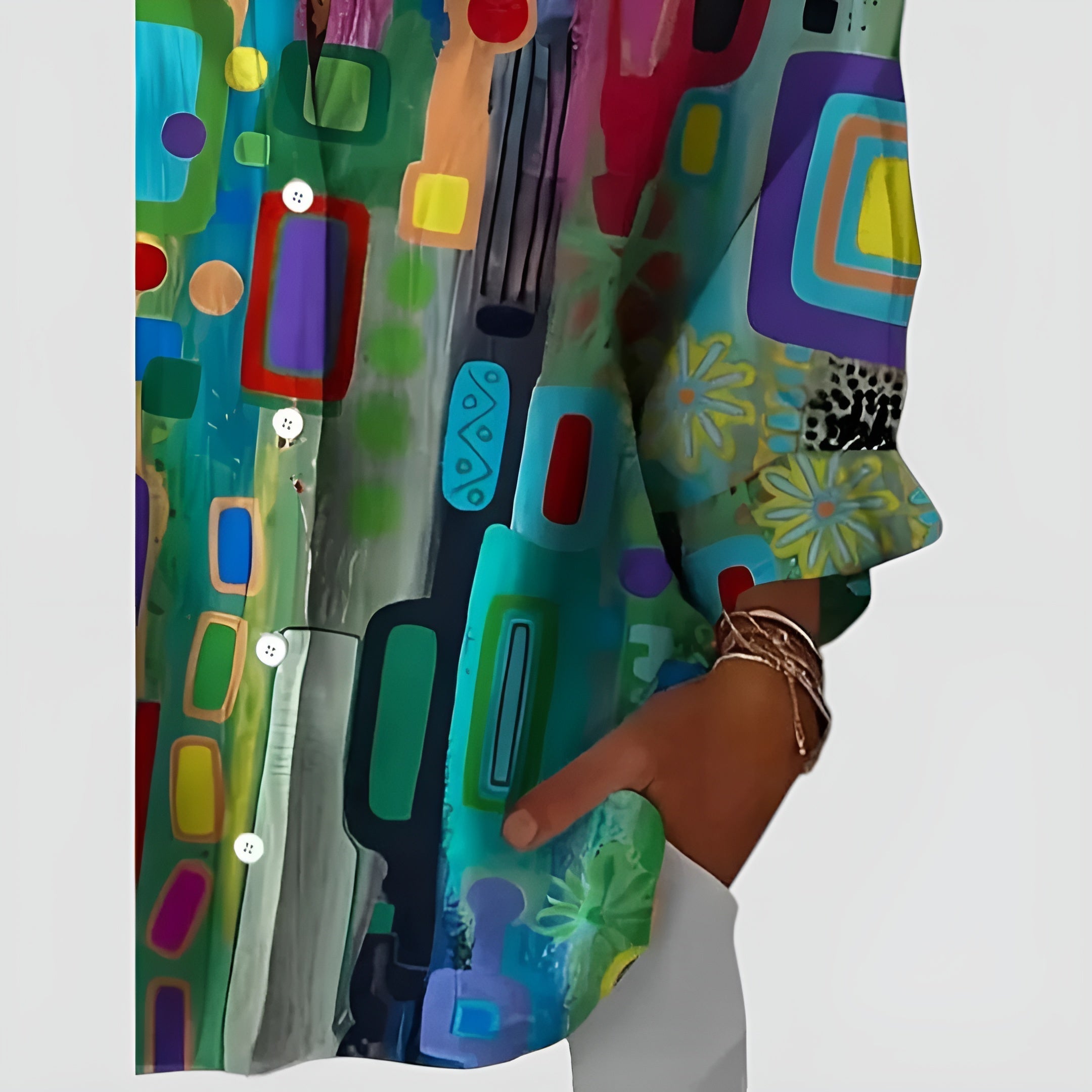Joan | Blouse with Geometric Pattern